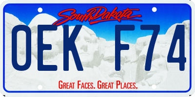 SD license plate 0EKF74