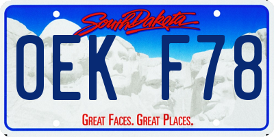 SD license plate 0EKF78