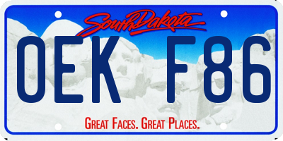 SD license plate 0EKF86