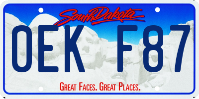 SD license plate 0EKF87