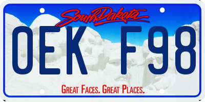 SD license plate 0EKF98