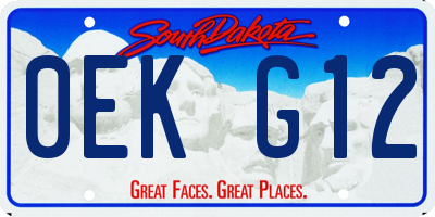 SD license plate 0EKG12