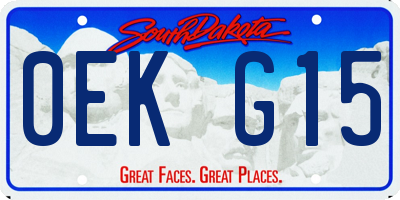SD license plate 0EKG15