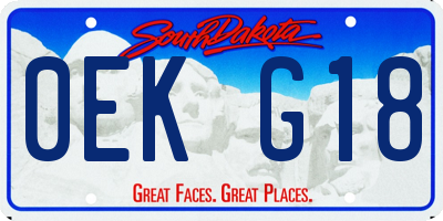 SD license plate 0EKG18
