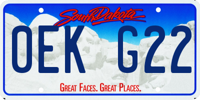 SD license plate 0EKG22