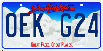 SD license plate 0EKG24
