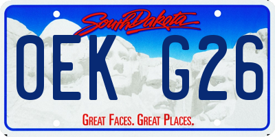 SD license plate 0EKG26
