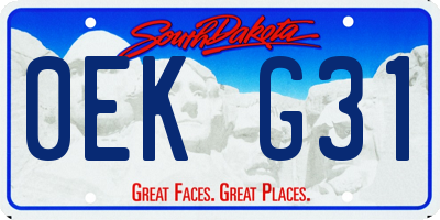 SD license plate 0EKG31