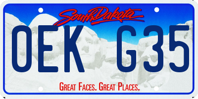 SD license plate 0EKG35