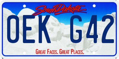 SD license plate 0EKG42