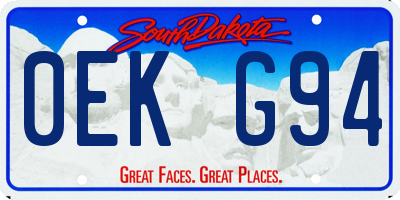 SD license plate 0EKG94