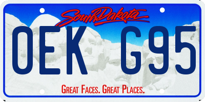 SD license plate 0EKG95
