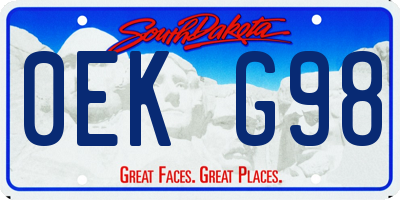 SD license plate 0EKG98