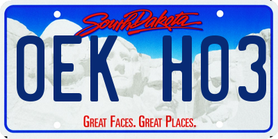 SD license plate 0EKH03