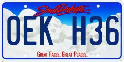SD license plate 0EKH36