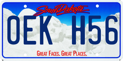 SD license plate 0EKH56