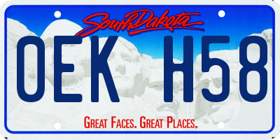 SD license plate 0EKH58