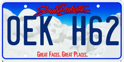 SD license plate 0EKH62
