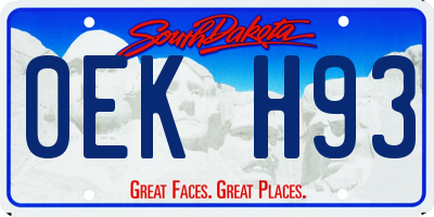 SD license plate 0EKH93