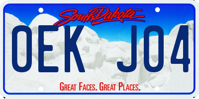 SD license plate 0EKJ04