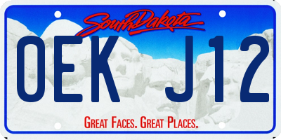 SD license plate 0EKJ12