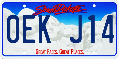 SD license plate 0EKJ14
