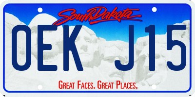 SD license plate 0EKJ15