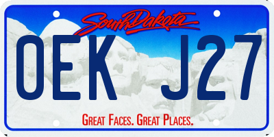SD license plate 0EKJ27