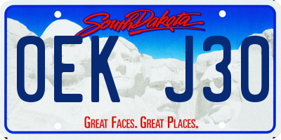 SD license plate 0EKJ30