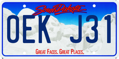 SD license plate 0EKJ31