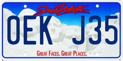 SD license plate 0EKJ35