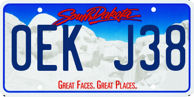 SD license plate 0EKJ38