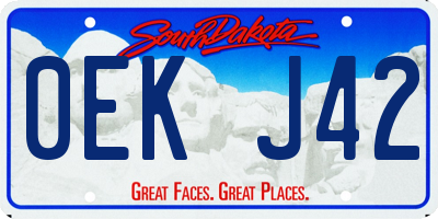 SD license plate 0EKJ42