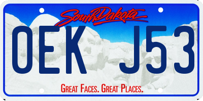 SD license plate 0EKJ53