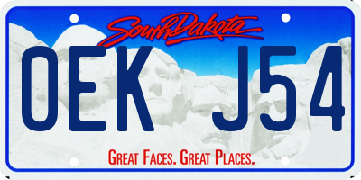 SD license plate 0EKJ54