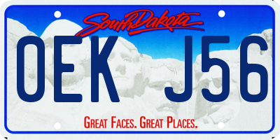 SD license plate 0EKJ56