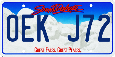 SD license plate 0EKJ72
