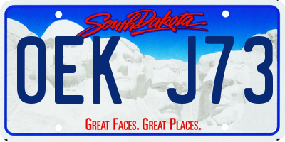SD license plate 0EKJ73