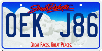 SD license plate 0EKJ86