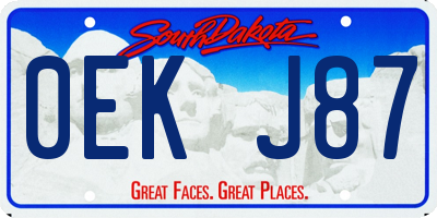 SD license plate 0EKJ87