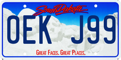 SD license plate 0EKJ99