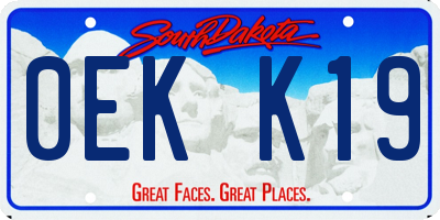 SD license plate 0EKK19
