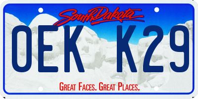 SD license plate 0EKK29