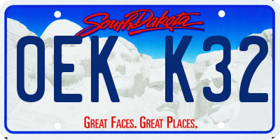 SD license plate 0EKK32