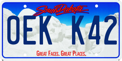SD license plate 0EKK42