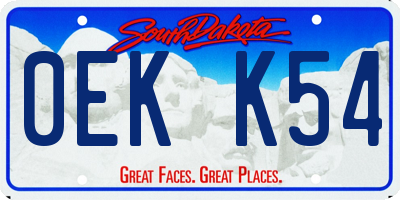 SD license plate 0EKK54