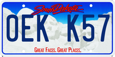 SD license plate 0EKK57