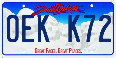 SD license plate 0EKK72