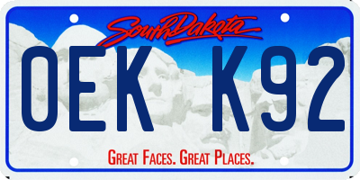 SD license plate 0EKK92