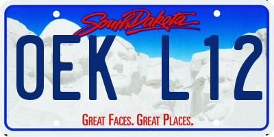 SD license plate 0EKL12